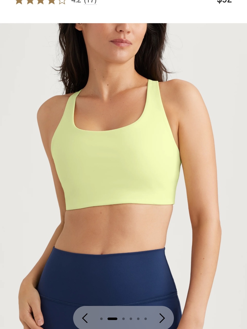 Tommy John NWT Medium Impact Adjustable Sports Bra- Pale Lime